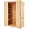 Premium Cedar Wood Outdoor Storage Shed with 4 Shelves Asphalt Roof Weather Resistant Garden Cabinet